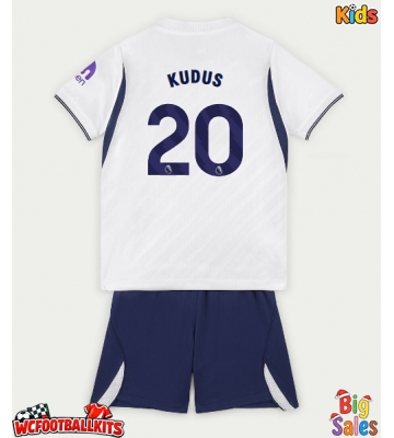 Tottenham Hotspur Mohammed Kudus #20 Replica Home Stadium Kit for Kids 2026-27 Short Sleeve (+ pants)